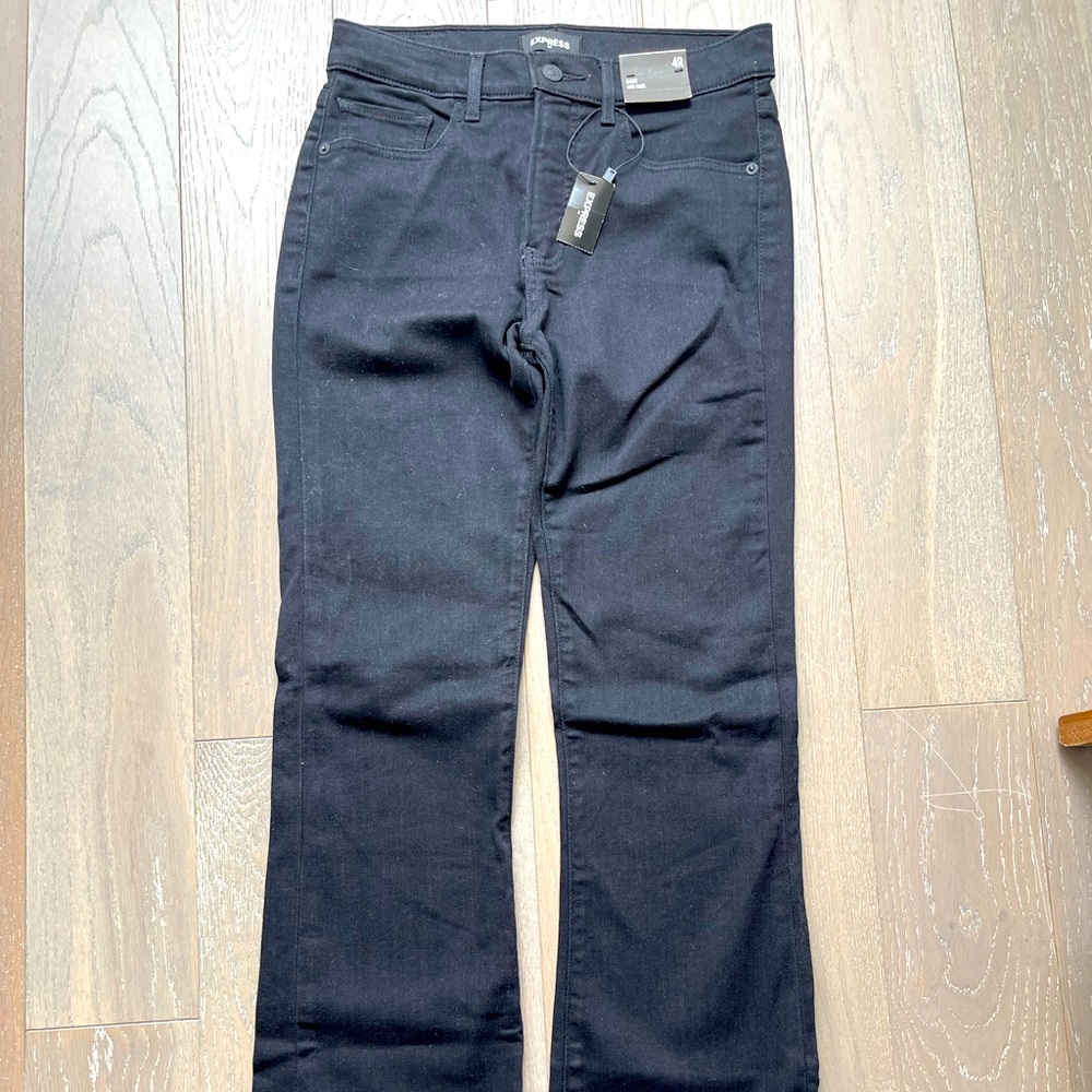 Express boot/straight leg black jeans